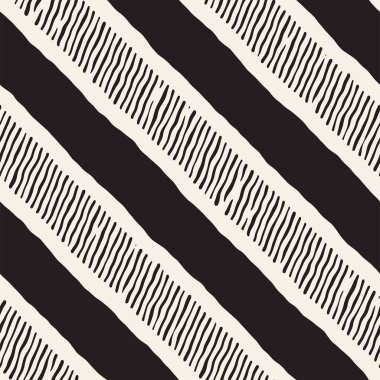 Elle çizilmiş stil seamless modeli. Soyut geometrik döşeme arka plan siyah ve beyaz. Vektör doodle hat kafes