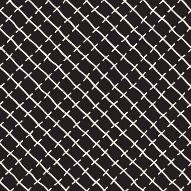 El ile Seamless Modeli hatları çizilmiş. Arka plan serbest fırça darbeleriyle. Siyah ve beyaz doku. Kağıt ambalaj için süsleme.