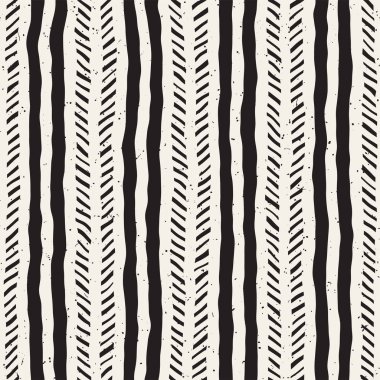 Basit mürekkep geometrik desen. Tek renkli siyah-beyaz vuruşlar. Tasarımınız için el çizimi mürekkep fırçalı doku