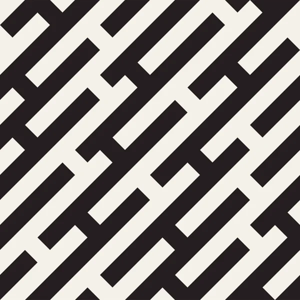 Linee irregolari aggrovigliate. Abstract Design geometrico dello sfondo. Vettore senza soluzione di continuità in bianco e nero modello caotico . — Vettoriale Stock
