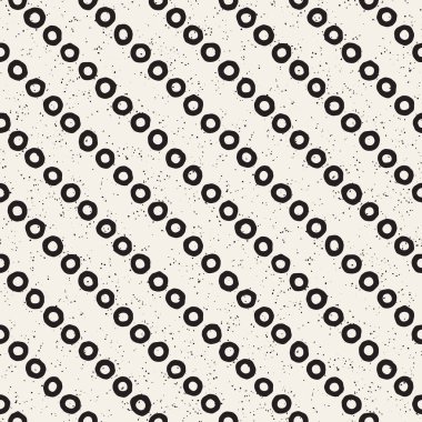 El çekilmiş siyah beyaz mürekkep soyut seamless modeli. Vektör şık doku. Tek renkli geometrik shappes boya fırça satırları