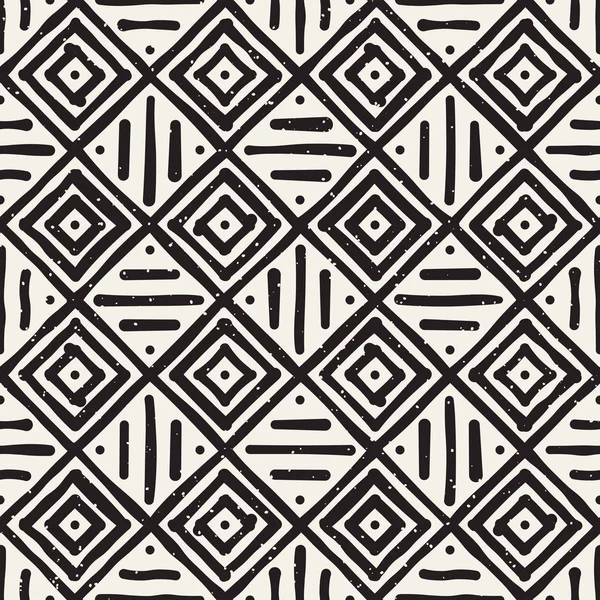 Vector hand getekende naadloze patroon. Moderne stijlvolle abstracte textuur. Herhalende geometrische rhombus lijnen — Stockvector
