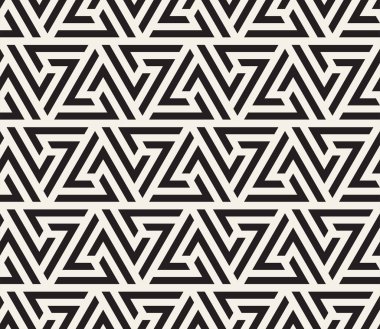 Vektör seamless modeli. Modern şık doku. Çizgili üçgen öğelerinden geometrik fayans yinelenen