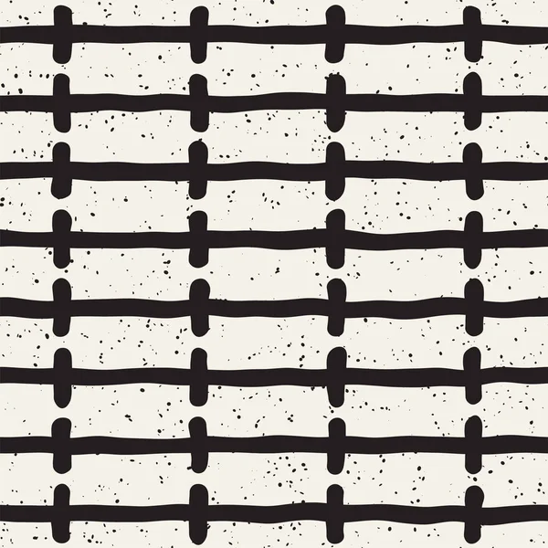 Elle çizilmiş stil etnik seamless modeli. Grungy geometrik şekiller arka plan siyah ve beyaz.