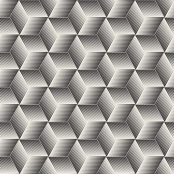 ベクトル シームレスなハーフトーン線モザイク パターン。モダンなスタイリッシュな抽象的なテクスチャです。繰り返しの幾何学的な菱形タイル — ストックベクタ