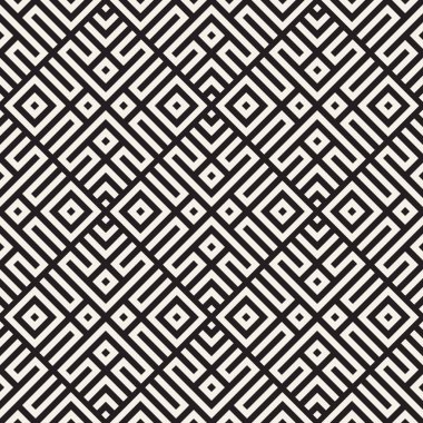 Etnik desen vektör tasarımı. Dikişsiz örgü arka plan. Kare yinelenen satırları öğelerini.