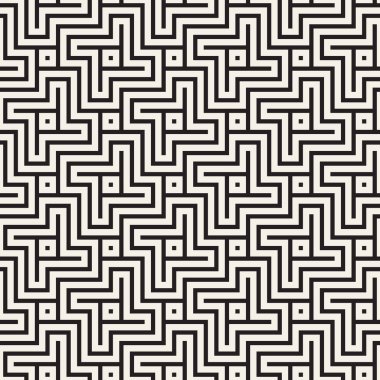 Vektör kesintisiz geometrik desen. Modern şık Soyut doku. Basit mono satır soyut kafes.