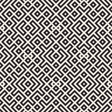 Etnik desen vektör tasarımı. Dikişsiz örgü arka plan. Kare yinelenen satırları öğelerini.