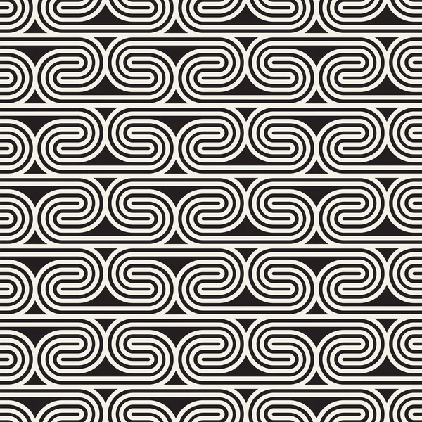 Vektorlinjer sömlös mosaik mönster. Moderna eleganta abstrakt konsistens. Upprepande geometriska spiral linjer — Stock vektor