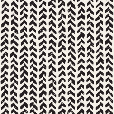 Basit mürekkep geometrik desen. Tek renkli siyah beyaz çizgiler arka plan. Zikzak doku fırça mürekkep el çekilmiş