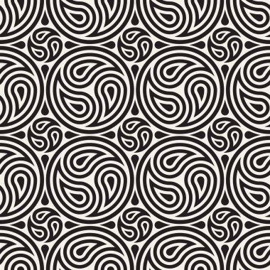 Sorunsuz vektör desen geometrik arka plan. Geometrik çiçek satırları kafes. Tekrarlanan soyut tasarım öğelerini yuvarlak. 