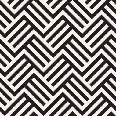 Vektör Dikişsiz örgü desen. Geometrik çizgili zikzak süsleme. Tek renkli doğrusal tasarım.