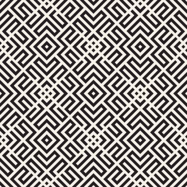 Etnik desen vektör tasarımı. Dikişsiz örgü arka plan. Kare yinelenen satırları öğelerini.