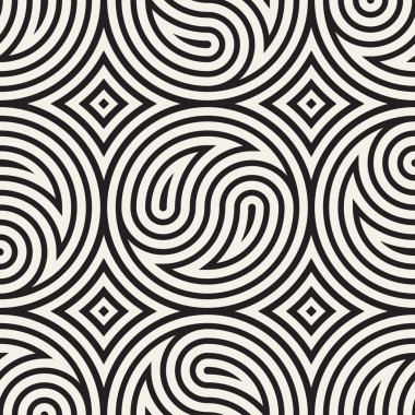 Sorunsuz vektör desen geometrik arka plan. Geometrik çizgiler kafes. Tekrarlanan soyut tasarım öğelerini yuvarlak. 