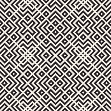 Etnik desen vektör tasarımı. Dikişsiz örgü arka plan. Kare yinelenen satırları öğelerini.