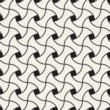 Vektör seamless büküm satırları modeli. Modern şık Soyut doku. Sarmal öğelerinden geometrik fayans yinelenen.