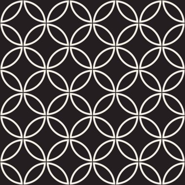Vektör sorunsuz basit kafes desen. Modern şık Soyut doku. Yinelenen geometrik daireler ve yaprağı şekilleri.