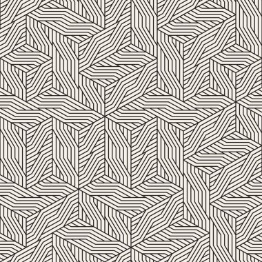 Vektör sorunsuz düzensiz doğrusal ızgara desen. Modern şık Soyut doku. Rastgele bertaraf öğeleri üzerinden yinelenen geometrik kafes.