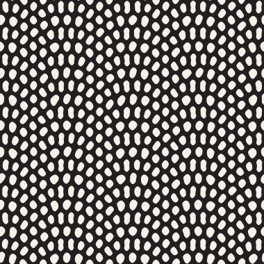 Vektör seamless trendy modeli. Tek renkli organik şekiller doku. Soyut dağınık kaldırım şık arka plan yuvarlak.