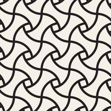 Soyut geometrik desen çizgili. Vektör sorunsuz arka plan. Siyah ve beyaz doğrusal kafes doku.