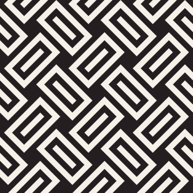 Vektör seamless modeli. Modern şık Soyut doku. Dikdörtgen karolar geometrik örgülü satırlar yinelenen.