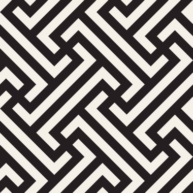 Vektör seamless modeli. Modern şık Soyut doku. Dikdörtgen karolar geometrik örgülü satırlar yinelenen.