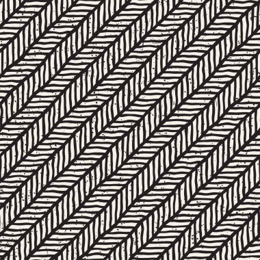 Basit mürekkep geometrik desen. Tek renkli siyah ve beyaz zikzak vuruş arka plan. Çapraz çizgiler Fırçalı el drawnink.