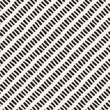 Basit mürekkep geometrik vektör desen. Tek renkli siyah ve beyaz eğimli fırça darbeleri arka plan. El çapraz çizgi çizgiler çizmek.