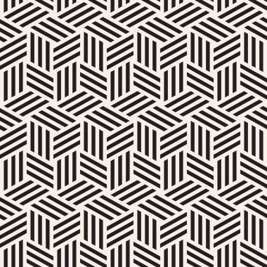 Soyut geometrik desen çizgili. Arka plan fayans vektör sorunsuz ince çizgiler. Siyah ve beyaz doğrusal kafes doku.