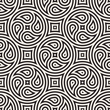 Sorunsuz vektör desen geometrik arka plan. Geometrik çizgiler kafes. Tekrarlanan soyut tasarım öğelerini yuvarlak. 