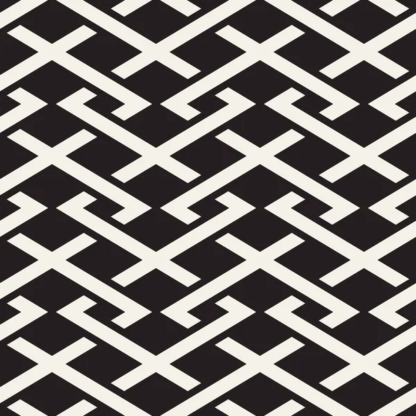 ベクトルシームレスパターン。現代の抽象格子デザイン。幾何学的なインターレースジグザグ鋭線を繰り返します. — ストックベクタ