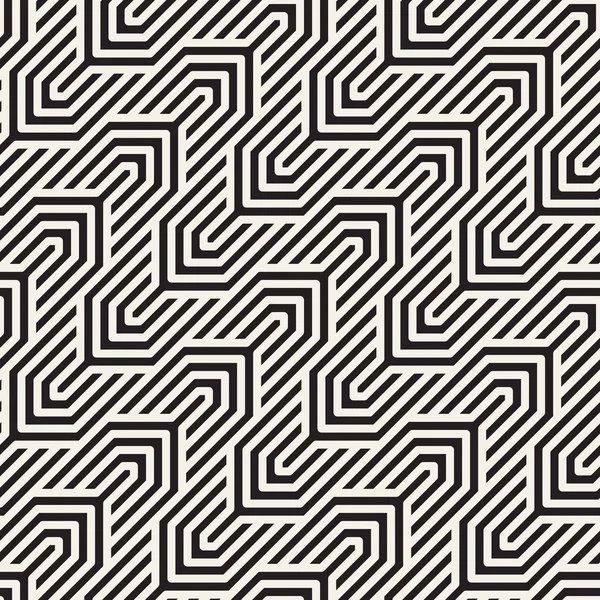矢量无缝模式 现代时尚抽象条纹纹理 重复交错锯齿形线条中的几何磁贴 — 图库矢量图片
