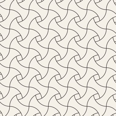 Vektör sorunsuz büküm ince çizgiler desen. Modern şık soyut doku. Spiral elemanlardan geometrik karoları yineleme.