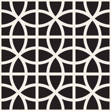 Vektör seamless modeli. Arka plan yinelenen. Siyah ve beyaz geometrik tasarım.