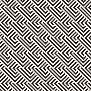 Vektör kusursuz desen. Geometrik çizgili süs. Basit döşeme satırları arkaplanı.