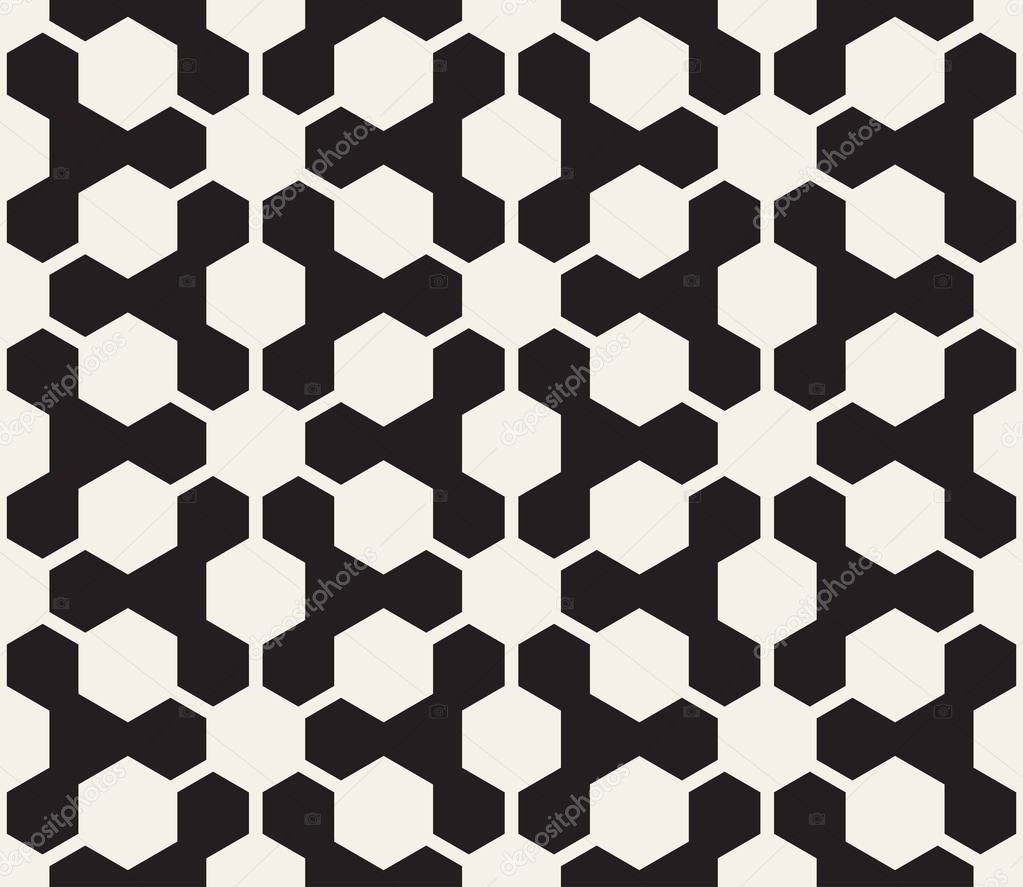 Vector seamless geometric pattern. Contrast abstract background. Polygonal grid with bold shapes.
