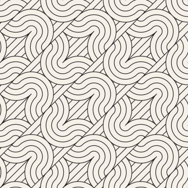 Vektör seamless titreşim satırları modeli. Modern şık arka plan. Geometrik yuvarlak çizgili tasarım yinelenen.