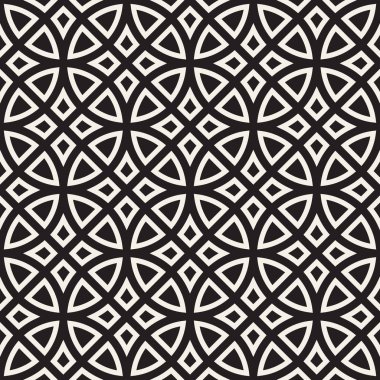 Simetrik çizgileri süsleme ile Seamless modeli. Zarif vektör dekoratif arka plan. Soyut geometrik kafes tasarımı.