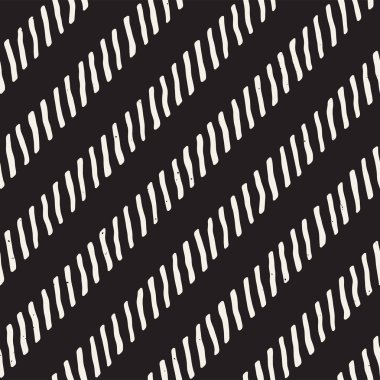 Kesintisiz geometrik vektör desen. Tek renkli siyah ve beyaz fırça arka plan sıvazlar. Çizilen mürekkep satırları doku el.