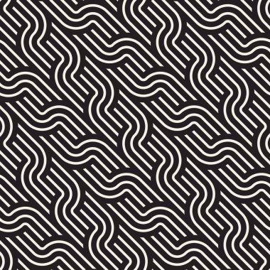 Vektör dikişsiz desen. Eşmerkezli kalın daireler. Geometrik çizgili süs. Yuvarlak çizgiler şık arka plan.