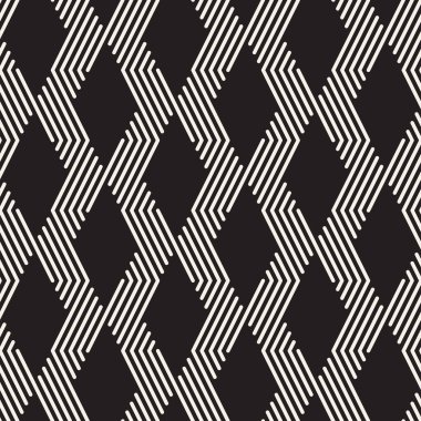 Vektör kusursuz desen. Soyut arka plan tekrarlanıyor. Siyah ve beyaz geometrik tasarım. Modern stil dokusu.