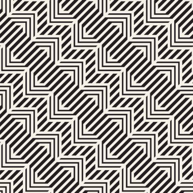 Vektör seamless modeli. Arka plan yinelenen. Siyah ve beyaz geometrik tasarım.