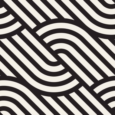 Vektör seamless modeli. Arka plan yinelenen. Siyah ve beyaz geometrik tasarım.