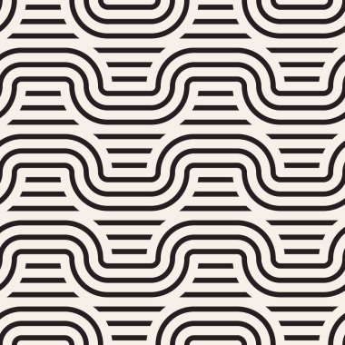 Vektör seamless modeli. Arka plan yinelenen. Siyah ve beyaz geometrik tasarım.