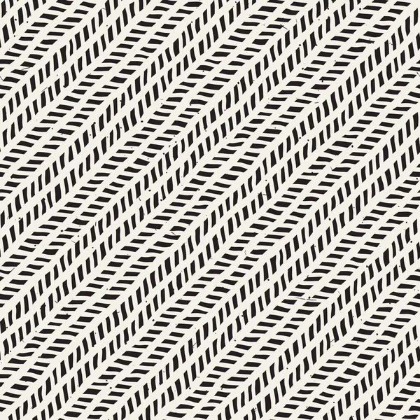 Handgezeichnete Linien geometrisches nahtloses Muster. Einfarbige schwarz-weiße Tuschestriche. Abstrakte Vektorhintergrundtextur. — Stockvektor