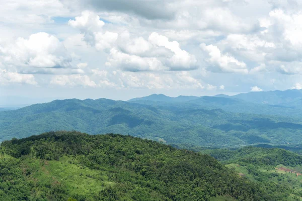 Долина горных лесов и небо облаков. Дои Чан в Чианграе, Таиланд . — стоковое фото
