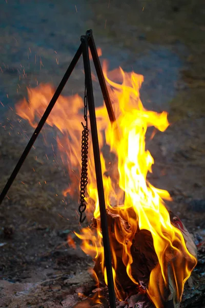 Campfire on the lake