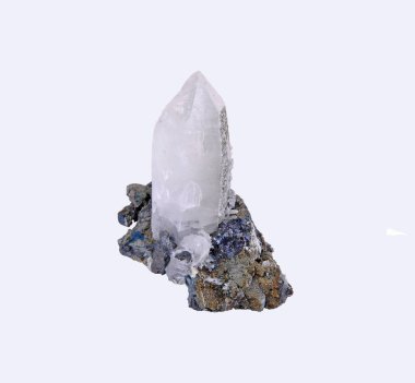 Kuvars kristalleri, çinko blend ve güzel Chalcopyrite