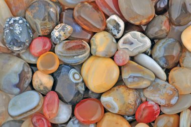 Doğal Agate, çeşitli tipler ve renkler