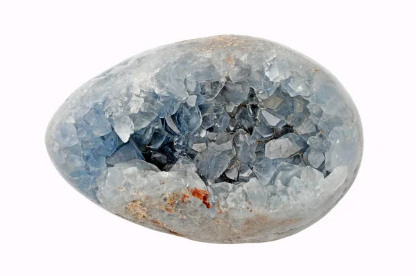 Celestine Egg Natural Geode Sky Blue Crystals — стоковое фото